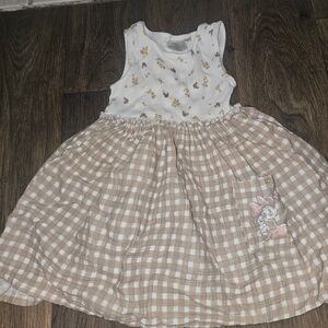 Charming Floral and Checkered Kids Minnie Mouse Dress 5t